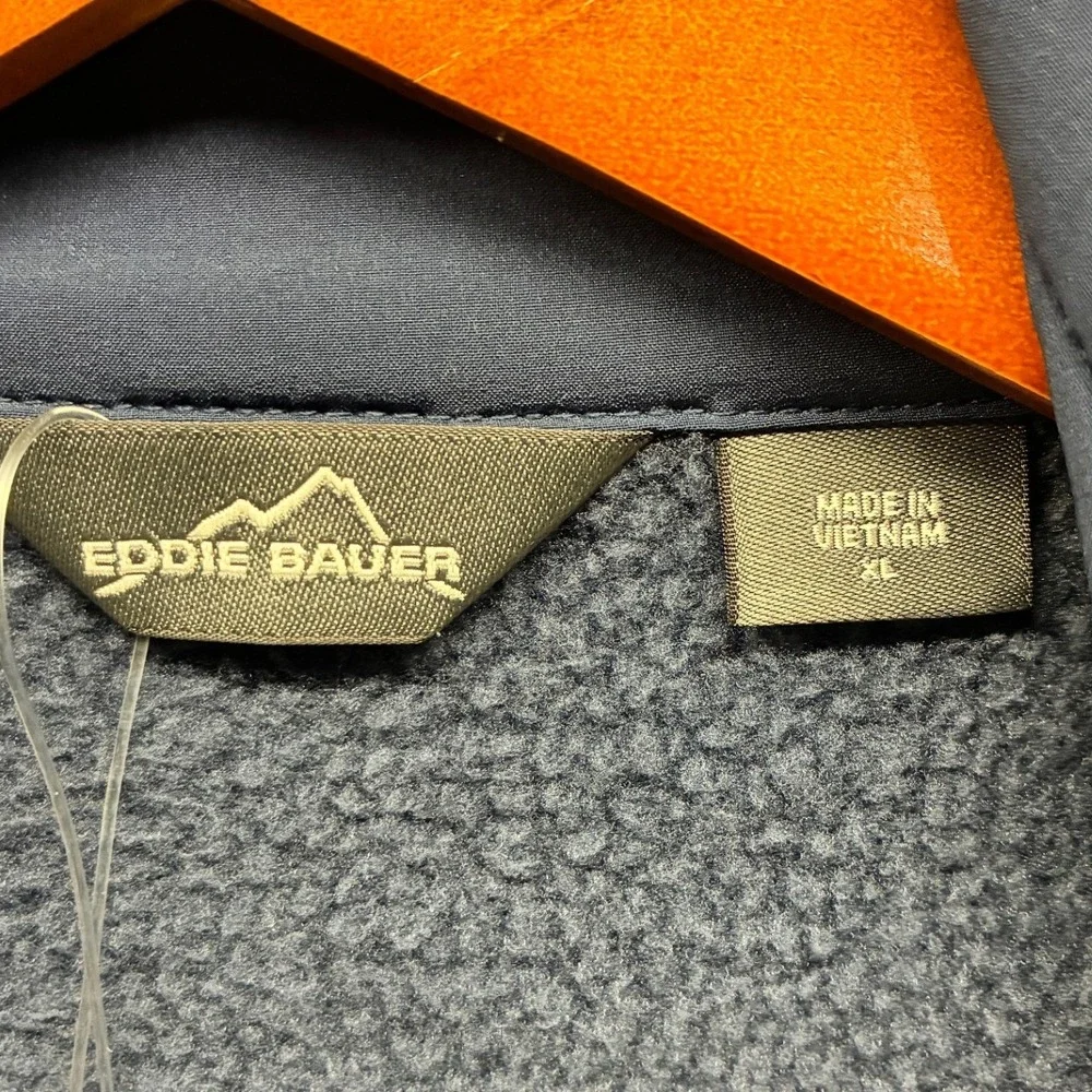Eddie Bauer Fleece Jacket Sweater Full Zip Mock Neck Men's XL Blue Casual NWT - Picture 5 of 14